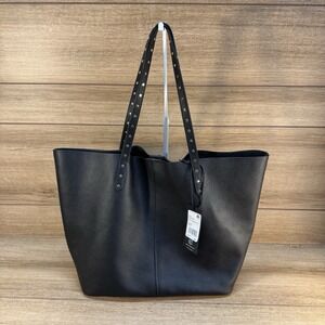 Rebecca Minkoff Tote Bag Soft Studded Black Leather Shoulder Purse NWT $398